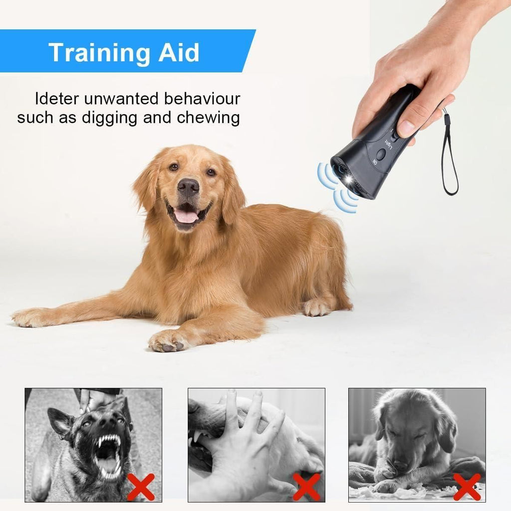 Dog training aid device with a dog and examples of unwanted behavior on a white background,
ultrasonic dog chaser,
super ultrasonic dog chaser,
dogs repeller, 
dog repeller under 1000rs,
anti dog Repeller